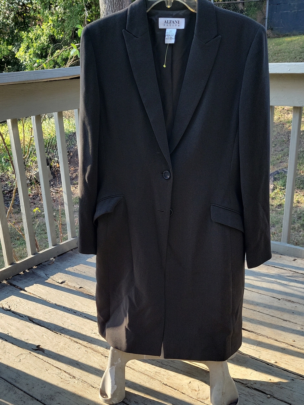 Alfani Black Women's Single-Breasted Tailored Blazer Coat
